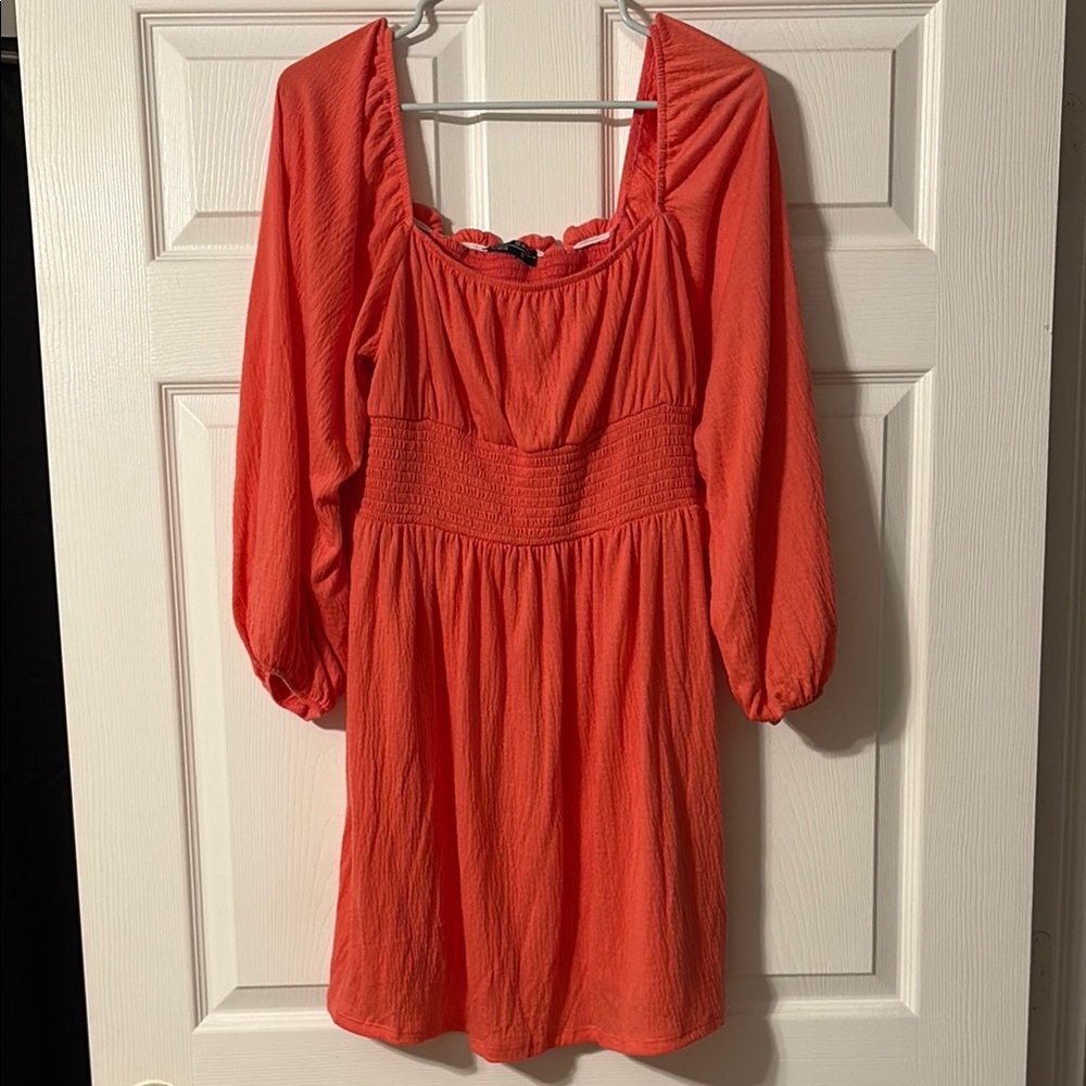 Women's Long Sleeve Dress - Coral